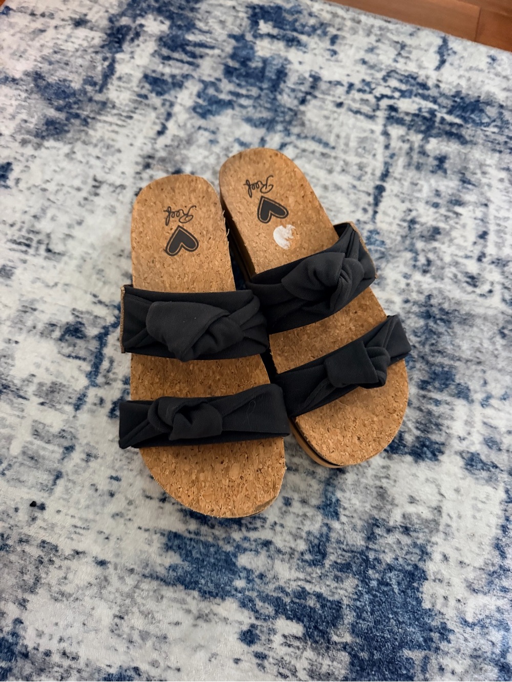 Reef Women's Black Cork Double-Knot Slide Sandals